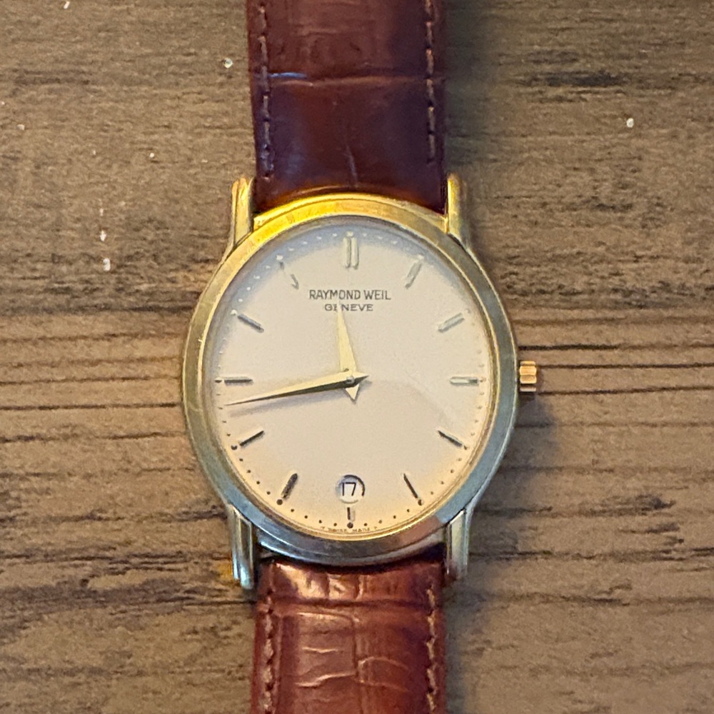 Raymond Weil Gold Case with Brown Leather Strap Watch